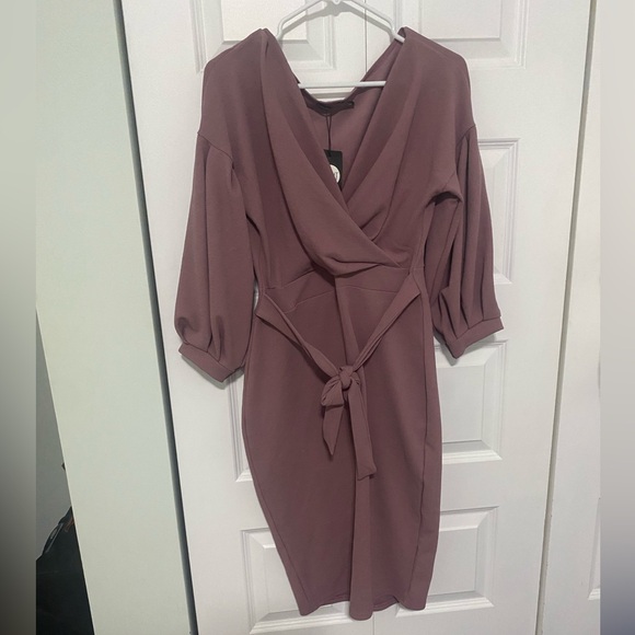 NWT - Boohoo off the shoulder wrap midi dress - Picture 5 of 5